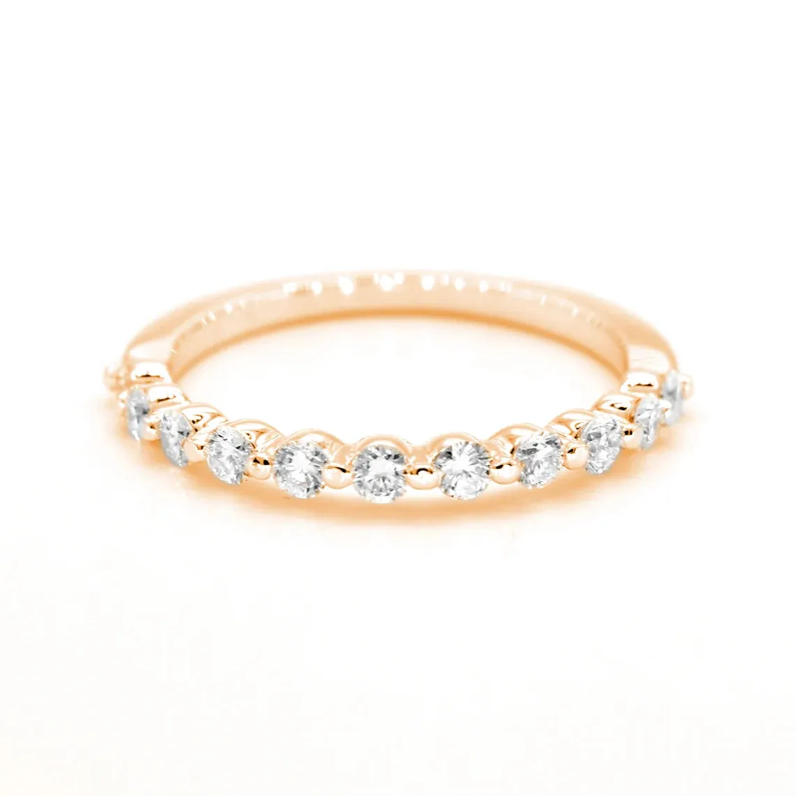 0.40 ct. Round Diamond Wedding Band, Delicate Floating Design Diamond Ring
