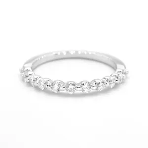 0.40 ct. Round Diamond Wedding Band, Delicate Floating Design Diamond Ring