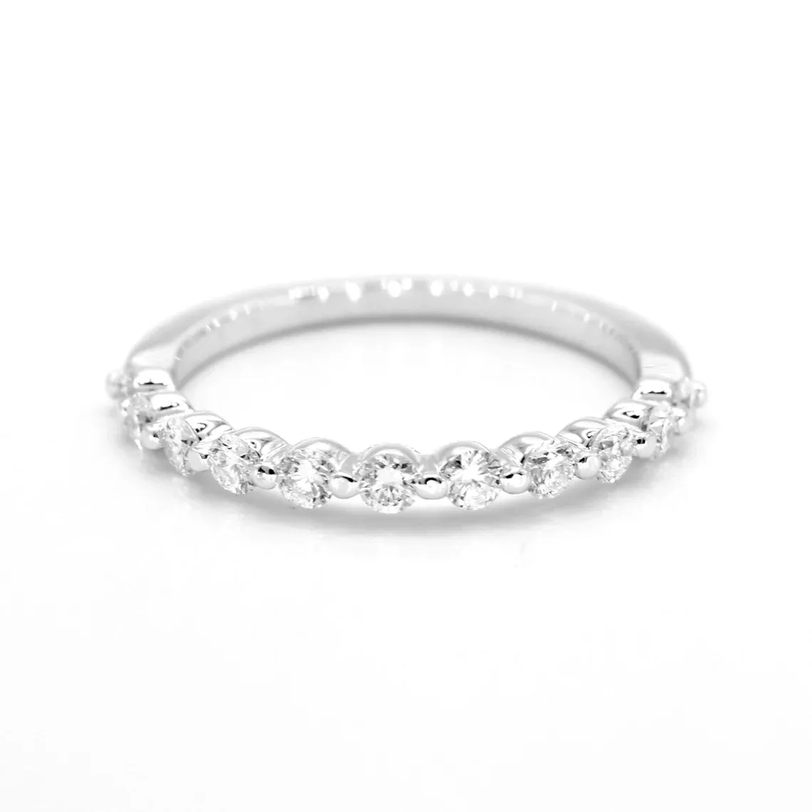 0.40 ct. Round Diamond Wedding Band, Delicate Floating Design Diamond Ring