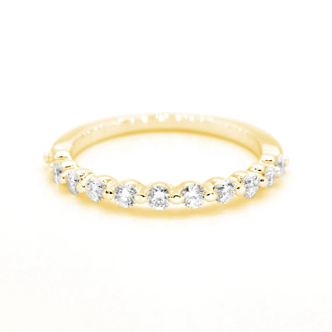 0.40 ct. Round Diamond Wedding Band, Delicate Floating Design Diamond Ring