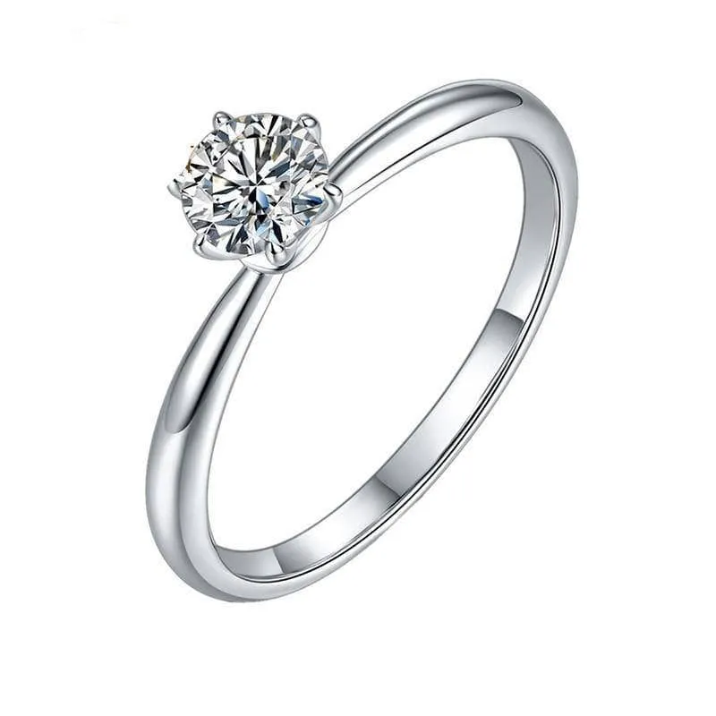 0.5ct D Color Diamond Solitaire Engagement Rings