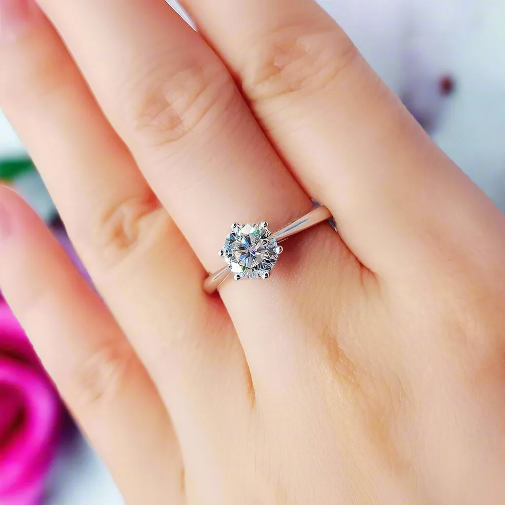 0.5ct D Color Diamond Solitaire Engagement Rings