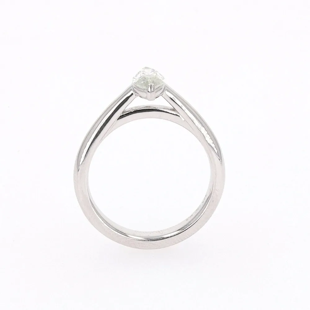 0.70 CTW DEW Marquise Moissanite Two Prong Solitaire Ring in Sterling Silver