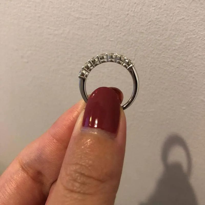 0.7Ct VVS1 Half Eternity Band Diamond Wedding Ring
