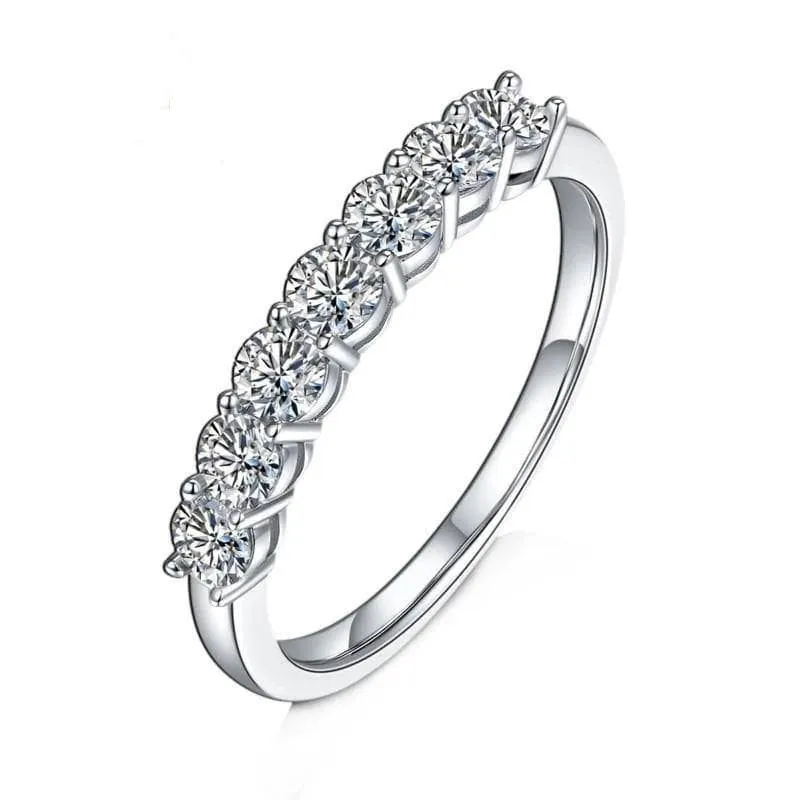 0.7Ct VVS1 Half Eternity Band Diamond Wedding Ring