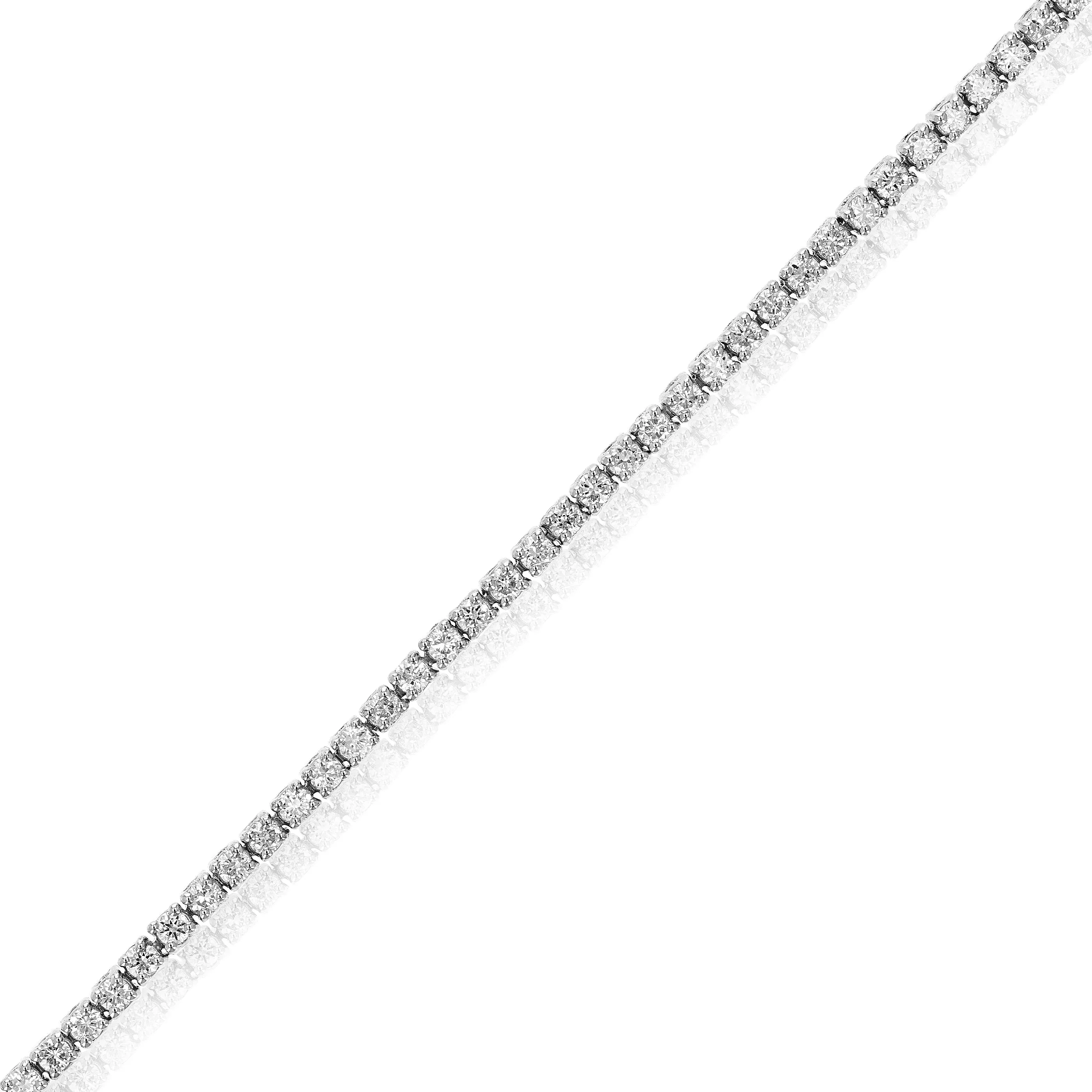 1 cttw Lab Grown Round Diamond Tennis Bracelets in 14K White Gold