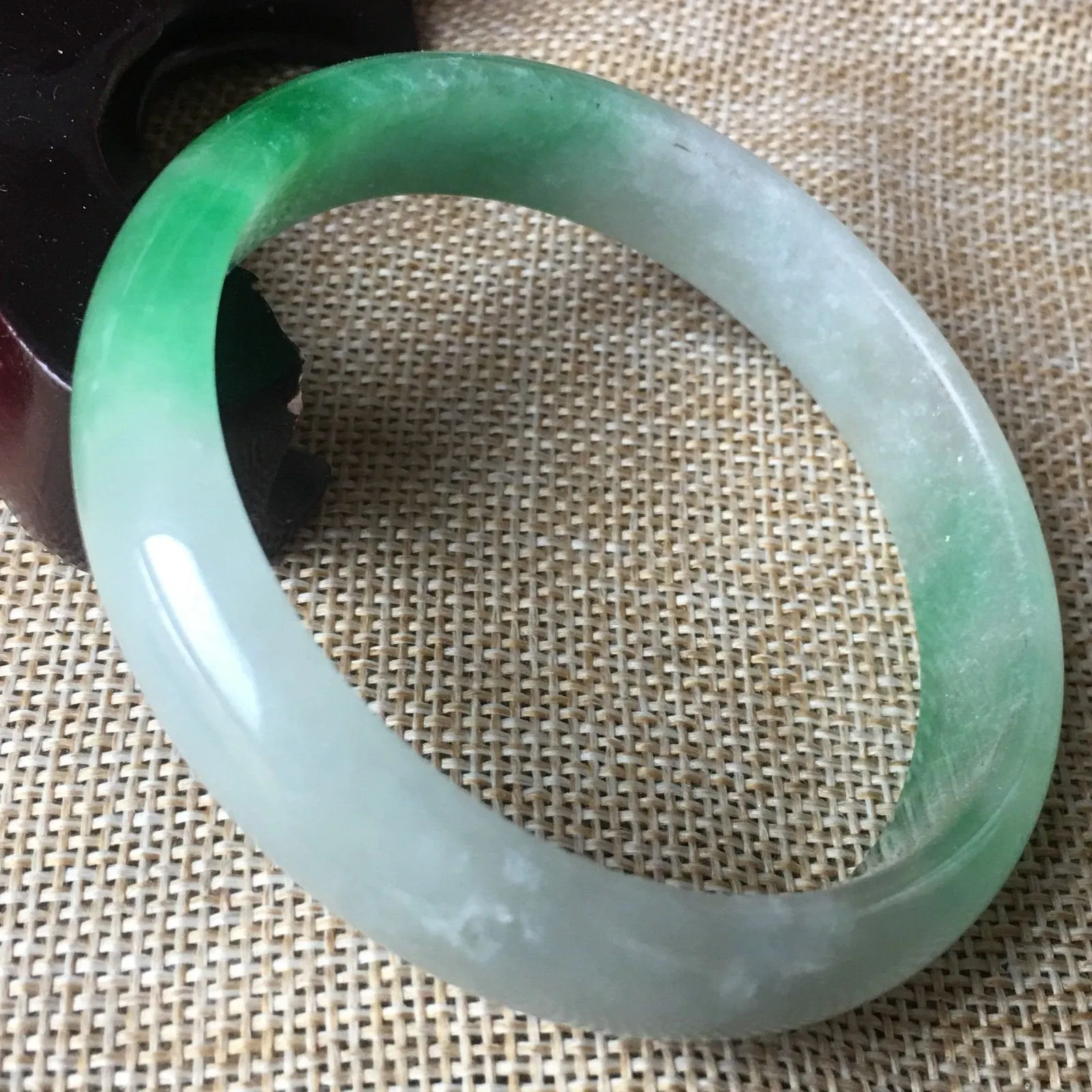 10% FF- 59/60/61 mm Certified Natural Jadeite Emerald A*Jade HandCarved Bangle A04