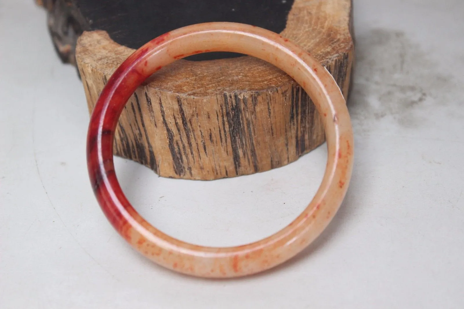 10% OFF- 55/56/57 mm Certified Natural Red Emerald A*Jade Handcarved Bangle H521