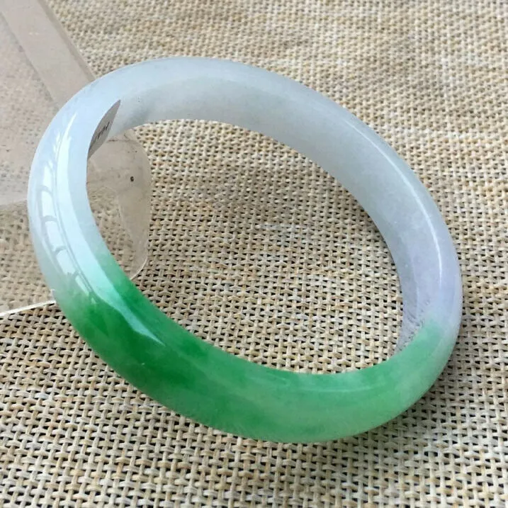 10% OFF- 55/56/57mm Certified Natural 3 Color Jadeite Emerald A*Jade HandCarved Bangle HA3150