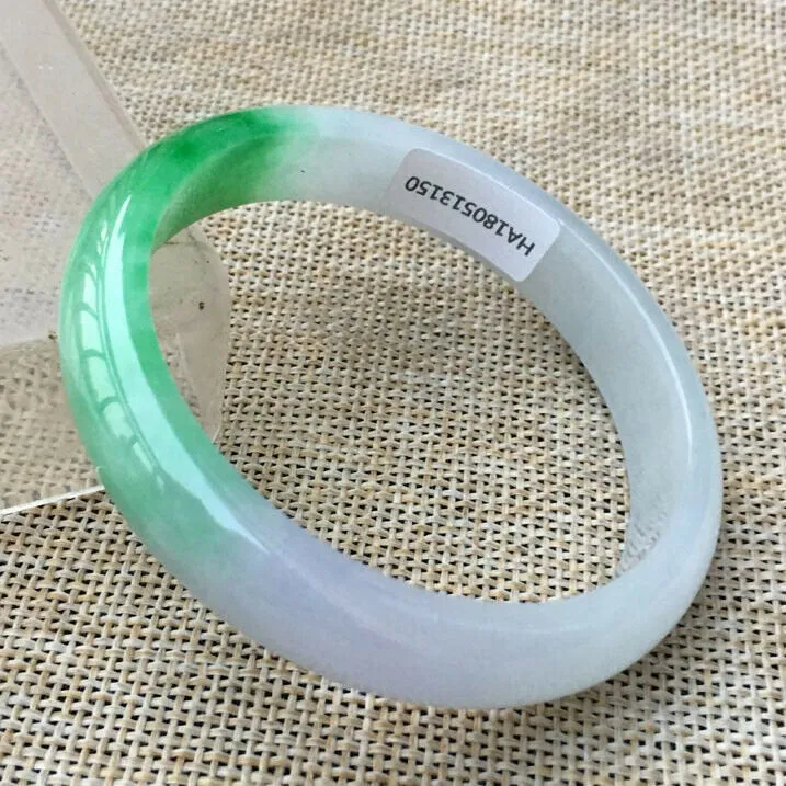 10% OFF- 55/56/57mm Certified Natural 3 Color Jadeite Emerald A*Jade HandCarved Bangle HA3150