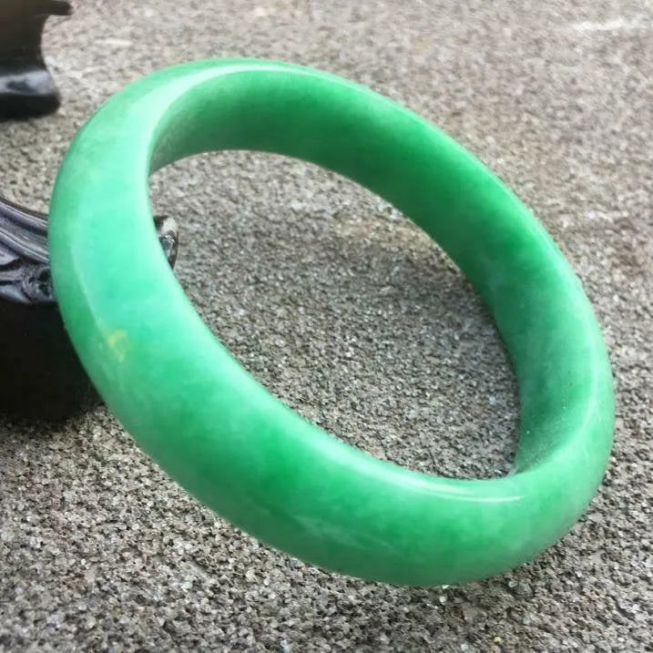 10% OFF- 55/56/57mm Certified Natural Jadeite Emerald A*Jade HandCarved Bracelet Bangle x9404