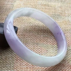 10% OFF- 55/56/57mm Certified Natural Lavender Jadeite Emerald A*Jade HandCarved Bangle A41