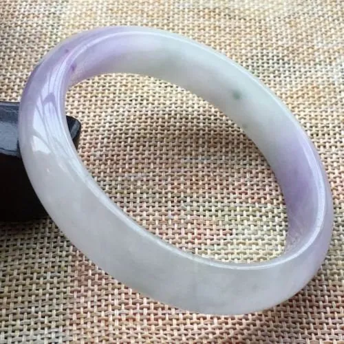 10% OFF- 55/56/57mm Certified Natural Lavender Jadeite Emerald A*Jade HandCarved Bangle A41