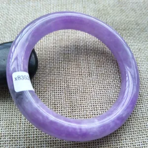 10% OFF- 55/56/57mm Certified Natural Lavender Jadeite Emerald A*Jade HandCarved Bangle H519