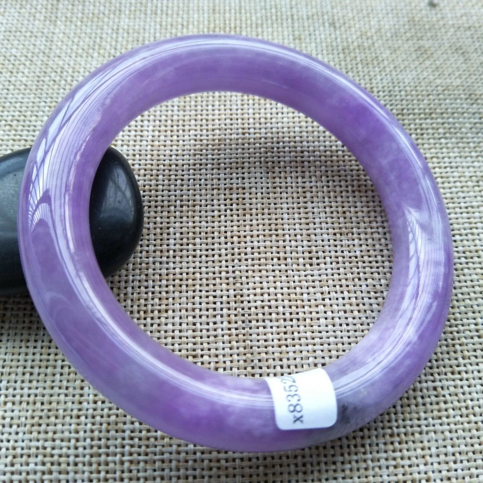 10% OFF- 55/56/57mm Certified Natural Lavender Jadeite Emerald A*Jade HandCarved Bangle H519