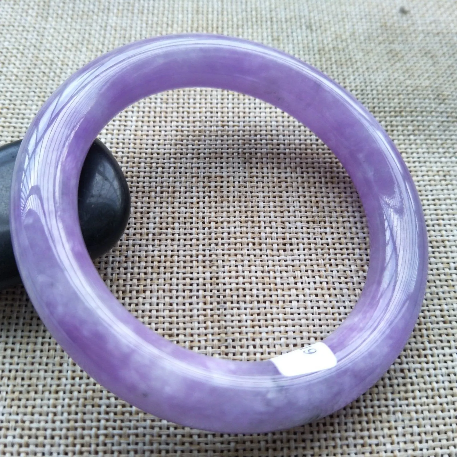 10% OFF- 55/56/57mm Certified Natural Lavender Jadeite Emerald A*Jade HandCarved Bangle H519