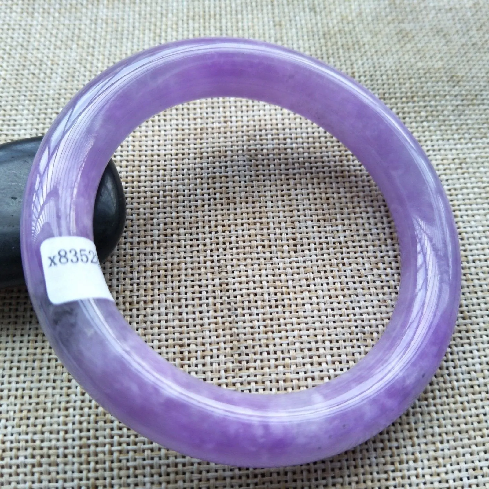 10% OFF- 55/56/57mm Certified Natural Lavender Jadeite Emerald A*Jade HandCarved Bangle H519