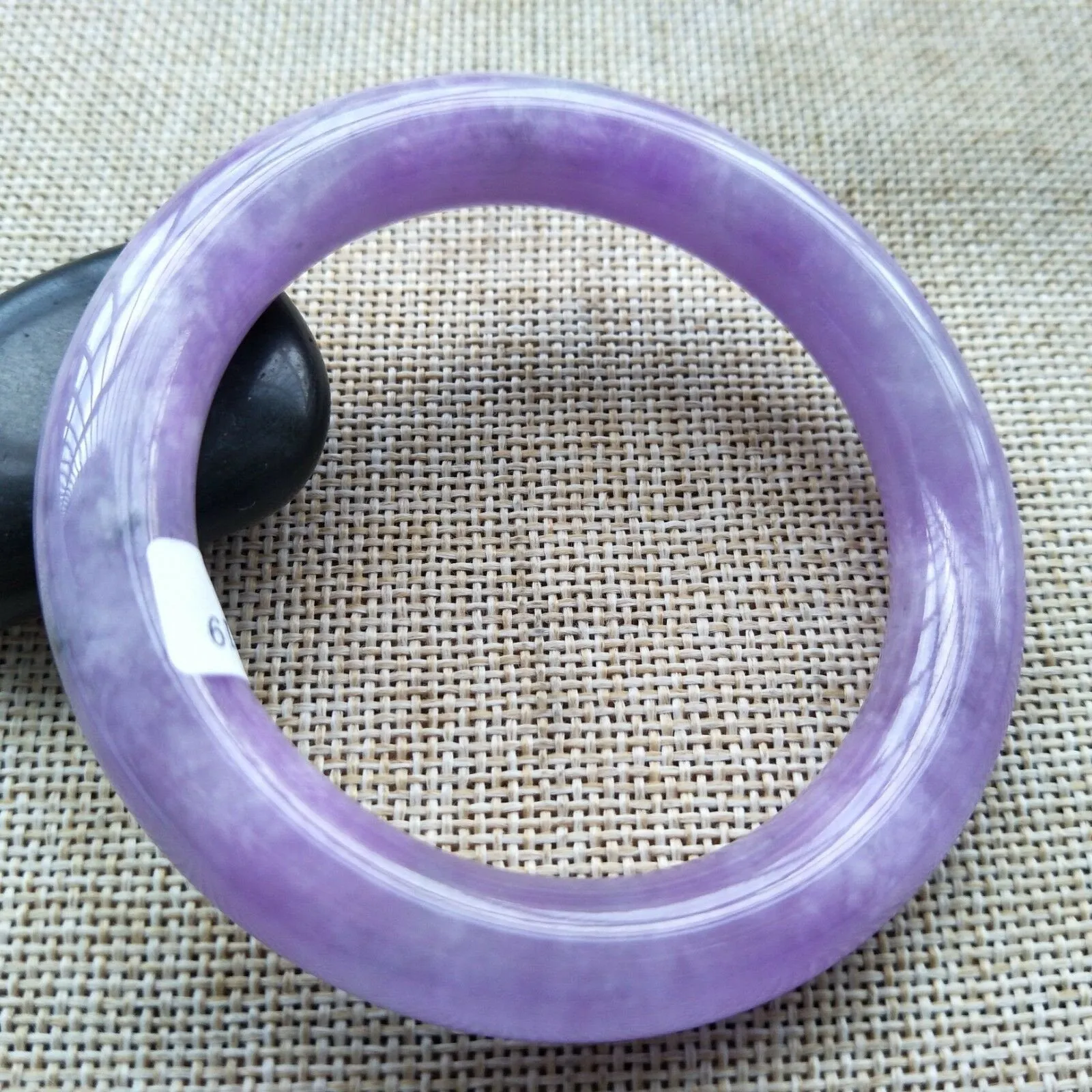 10% OFF- 55/56/57mm Certified Natural Lavender Jadeite Emerald A*Jade HandCarved Bangle H519