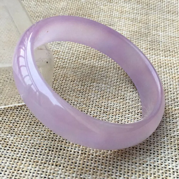 10% OFF- 55/56/57mm Certified Natural Lavender Jadeite Emerald A*Jade HandCarved Bangle HA1922