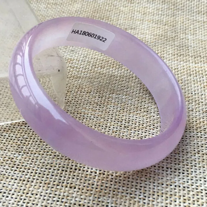 10% OFF- 55/56/57mm Certified Natural Lavender Jadeite Emerald A*Jade HandCarved Bangle HA1922