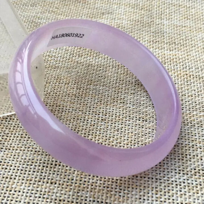 10% OFF- 55/56/57mm Certified Natural Lavender Jadeite Emerald A*Jade HandCarved Bangle HA1922