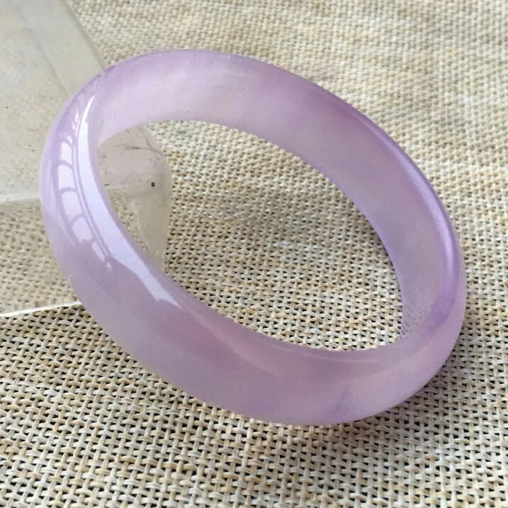 10% OFF- 55/56/57mm Certified Natural Lavender Jadeite Emerald A*Jade HandCarved Bangle HA1922
