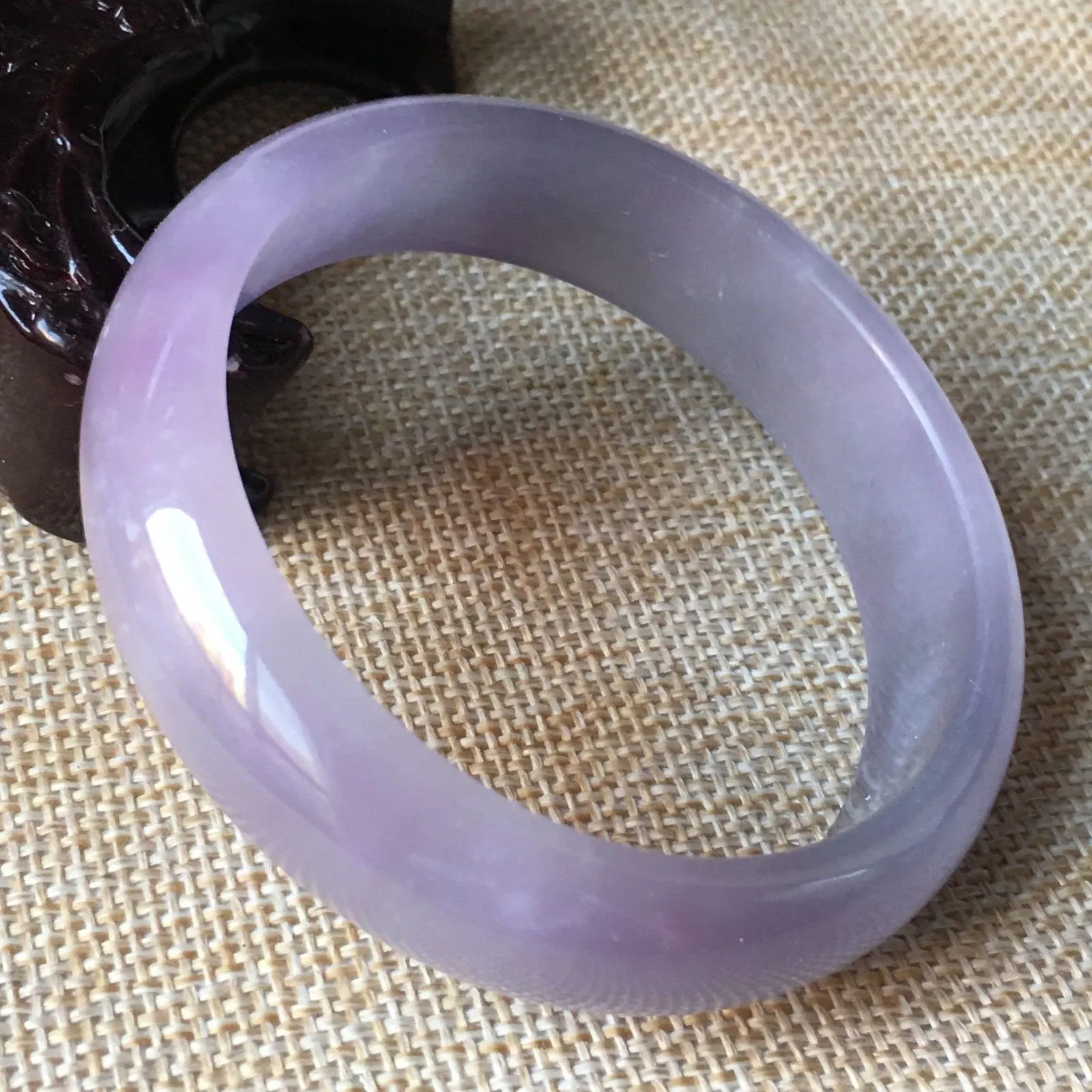 10% OFF- 55/56/57mm Certified Natural Lavender Jadeite Emerald A*Jade HandCarved Bangle HA3104