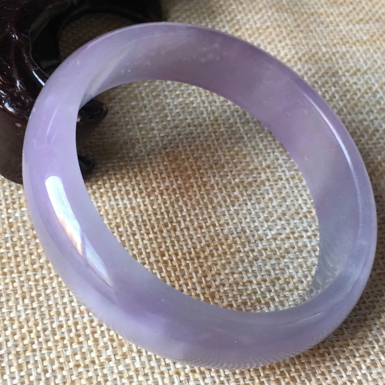 10% OFF- 55/56/57mm Certified Natural Lavender Jadeite Emerald A*Jade HandCarved Bangle HA3104