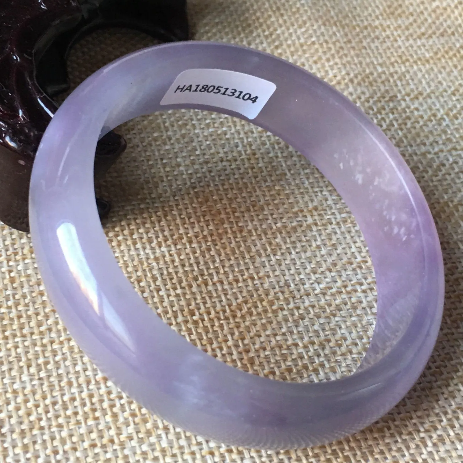 10% OFF- 55/56/57mm Certified Natural Lavender Jadeite Emerald A*Jade HandCarved Bangle HA3104