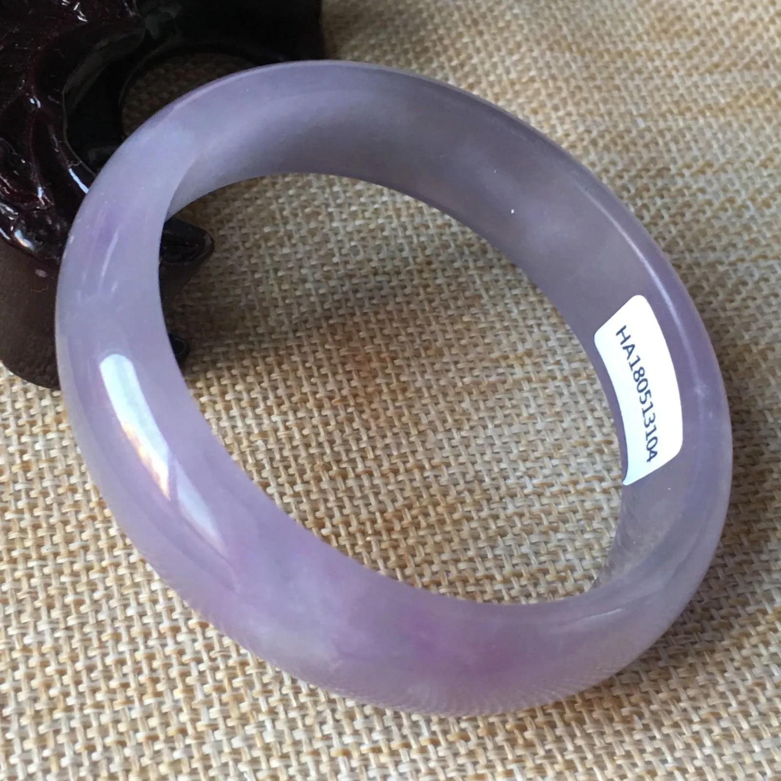 10% OFF- 55/56/57mm Certified Natural Lavender Jadeite Emerald A*Jade HandCarved Bangle HA3104