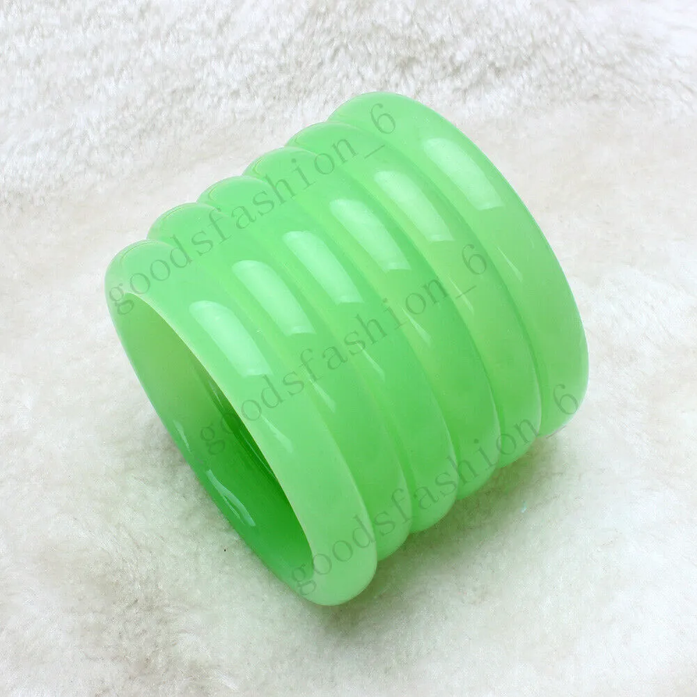 10% OFF- 56-63mm Certified Beautiful Natural Light Green Emerald A*Jade Carved Bracelet Bangle