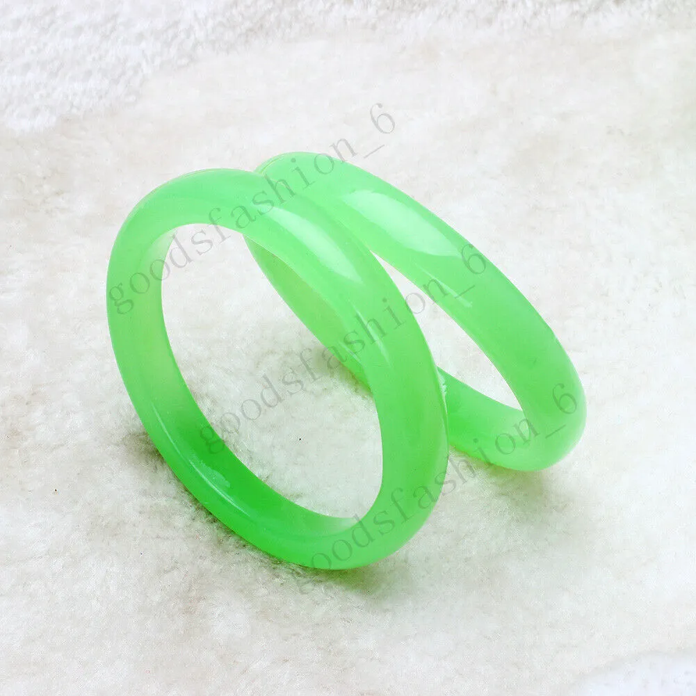 10% OFF- 56-63mm Certified Beautiful Natural Light Green Emerald A*Jade Carved Bracelet Bangle