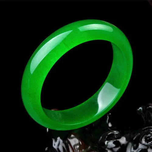 10% OFF- 56/57/58 mm Certified Natural Icy Jadeite Emerald A Jade HandCarved Bracelet Bangle