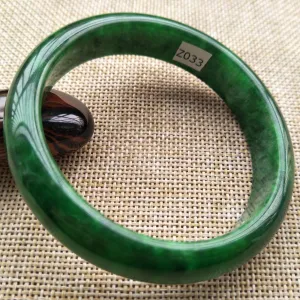 10% OFF- 56/57/58 mm Certified Natural Jadeite Emerald A Jade HandCarved Bangle Z033