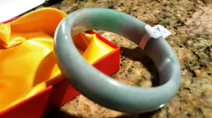 10% OFF- 56/57/58 mm Certified Natural Jadeite Emerald Jade Bangle《Grade A》A051