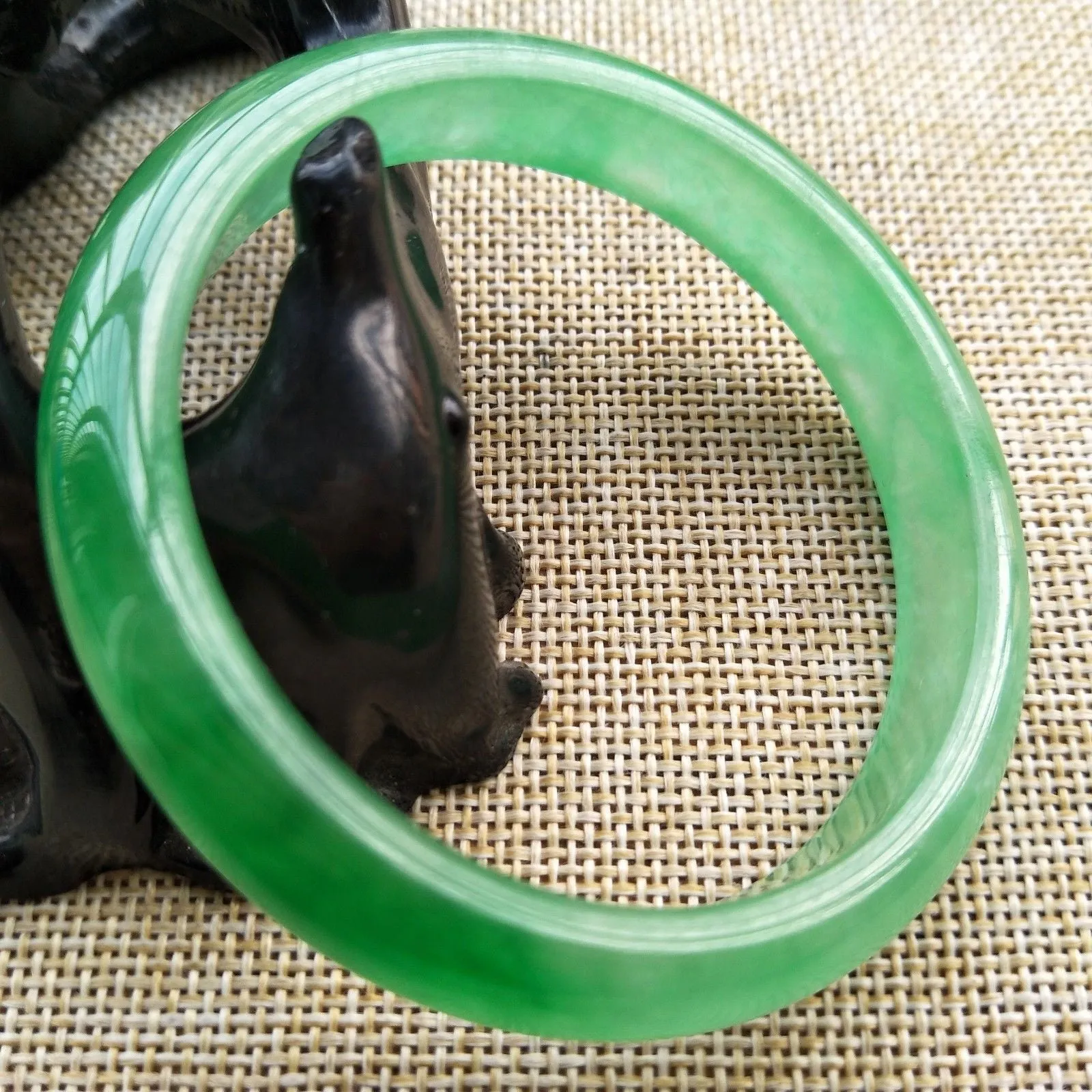 10% OFF- 56/57/58 mm Certified Natural Jadeite Emerald Jade Bangle《Grade A》K523