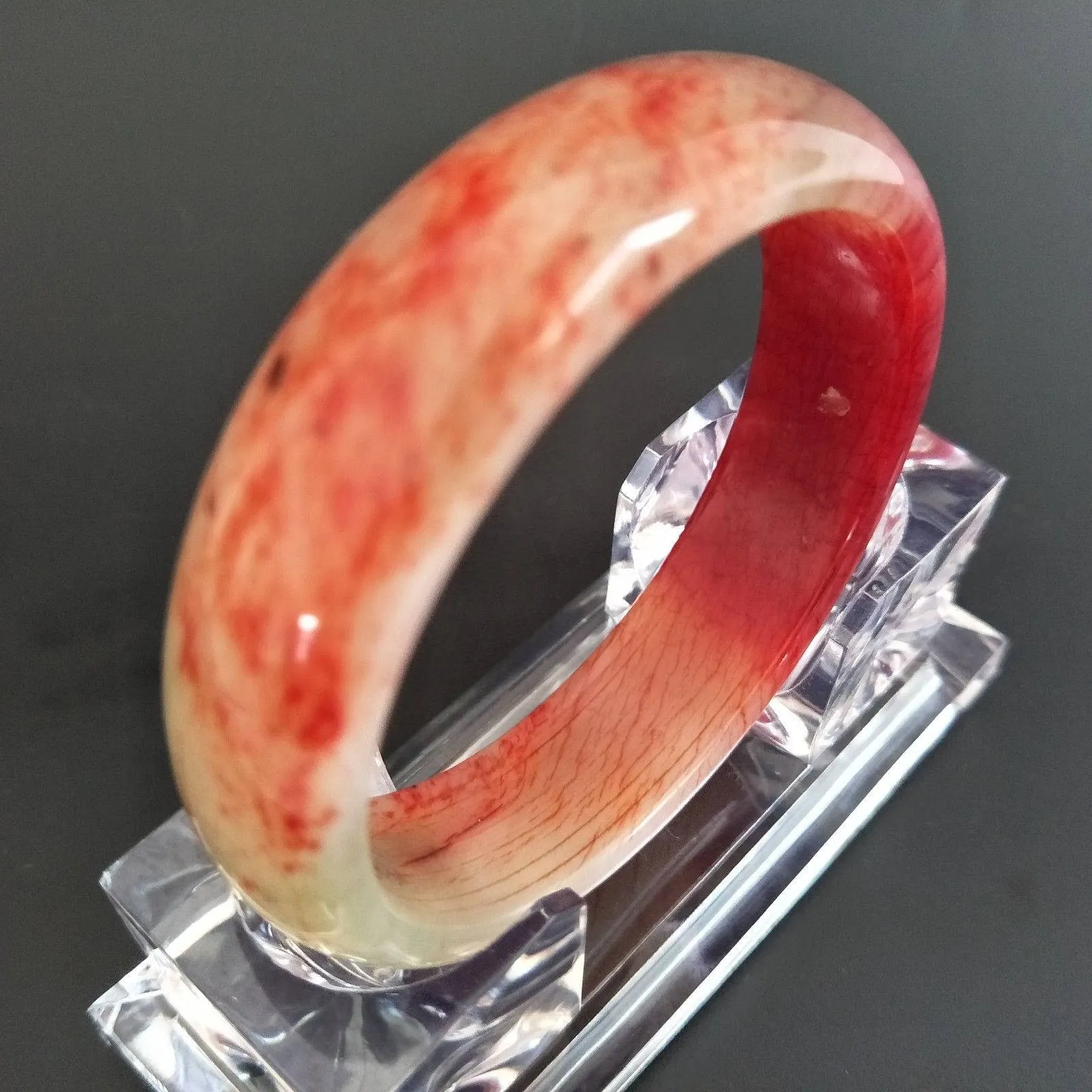10% OFF- 56/57/58 mm Certified Natural Red XiuYan Emerald A*Jade Handcarved Bangle XB-2018