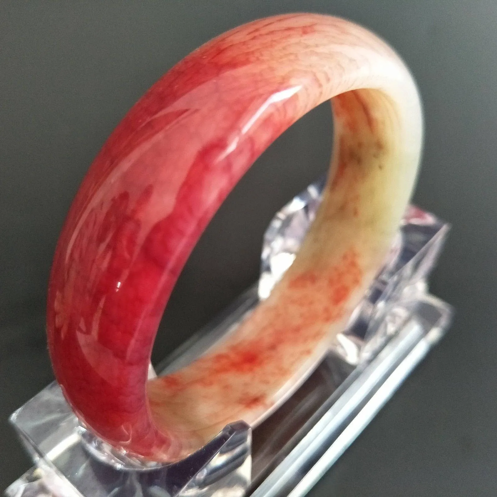 10% OFF- 56/57/58 mm Certified Natural Red XiuYan Emerald A*Jade Handcarved Bangle XB-2018