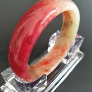 10% OFF- 56/57/58 mm Certified Natural Red XiuYan Emerald A*Jade Handcarved Bangle XB-2018