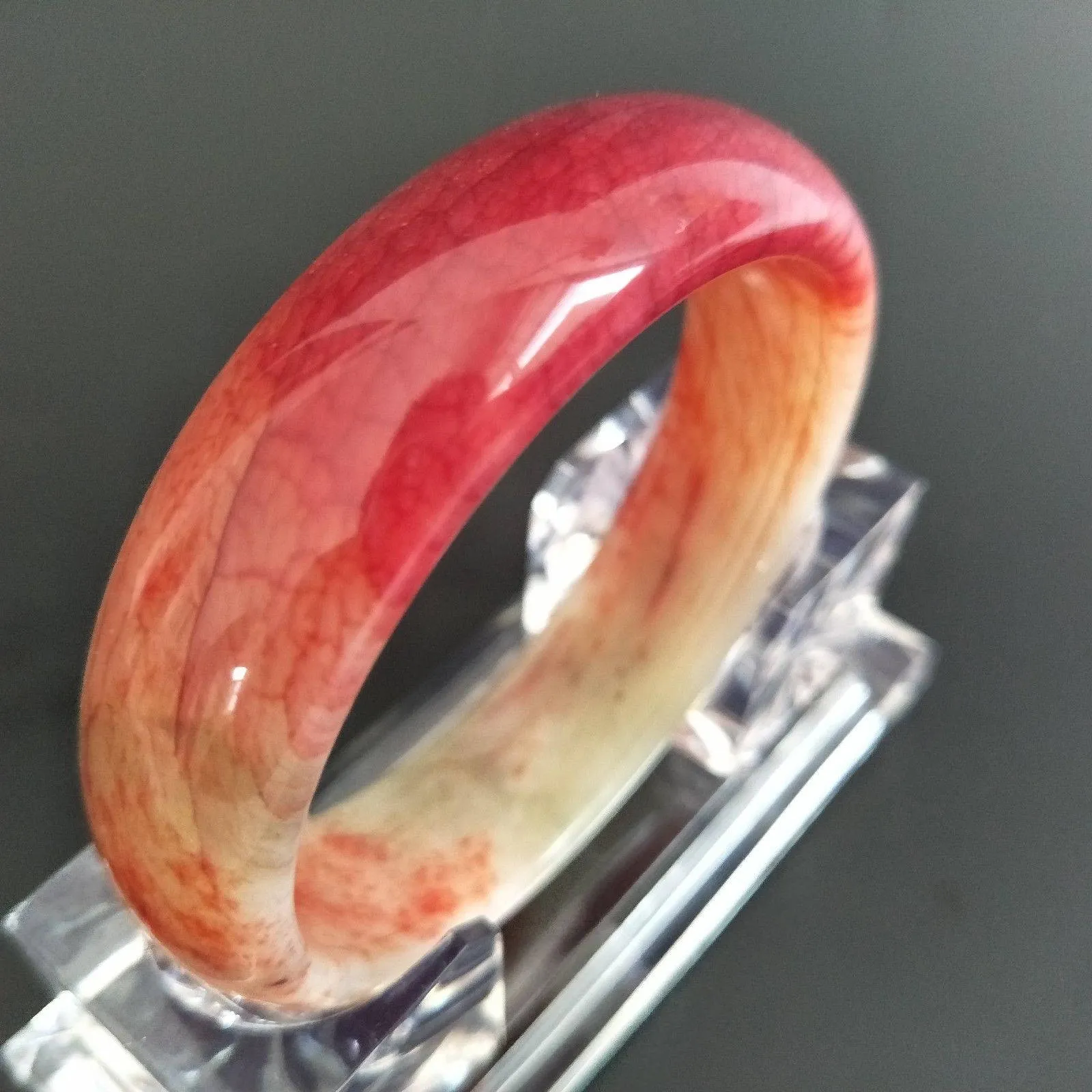 10% OFF- 56/57/58 mm Certified Natural Red XiuYan Emerald A*Jade Handcarved Bangle XB-2018