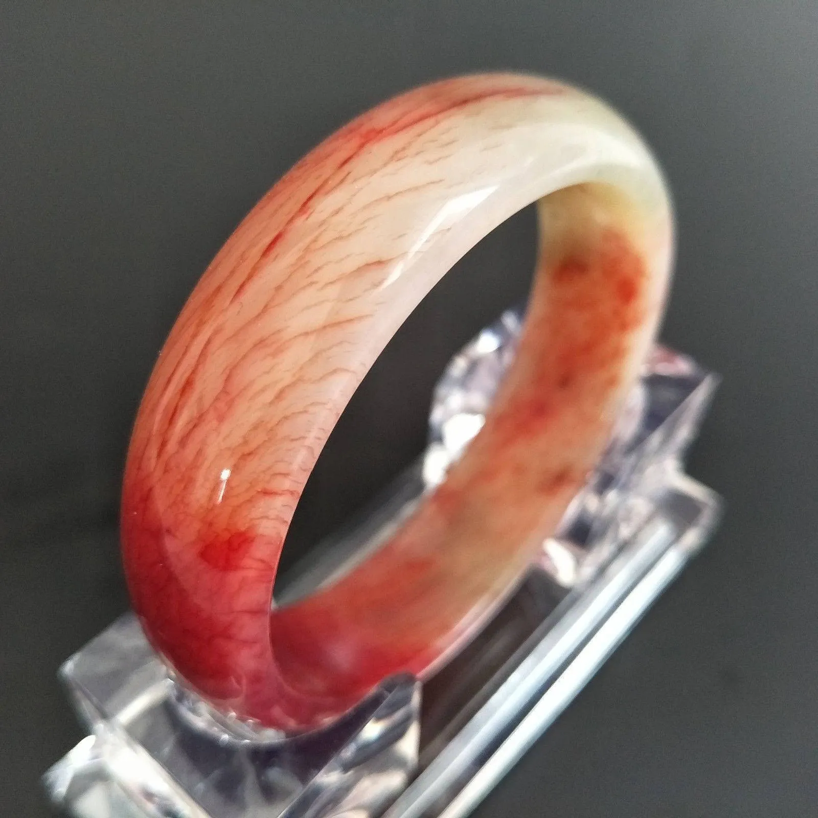 10% OFF- 56/57/58 mm Certified Natural Red XiuYan Emerald A*Jade Handcarved Bangle XB-2018