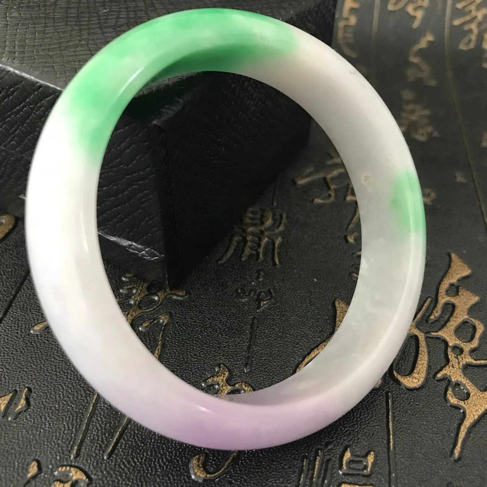 10% OFF- 56/57/58mm Certified Natural 3 Color Jadeite Emerald A*Jade HandCarved Bangle A06
