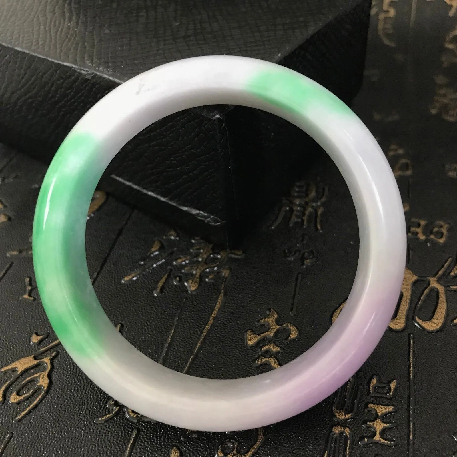 10% OFF- 56/57/58mm Certified Natural 3 Color Jadeite Emerald A*Jade HandCarved Bangle A06