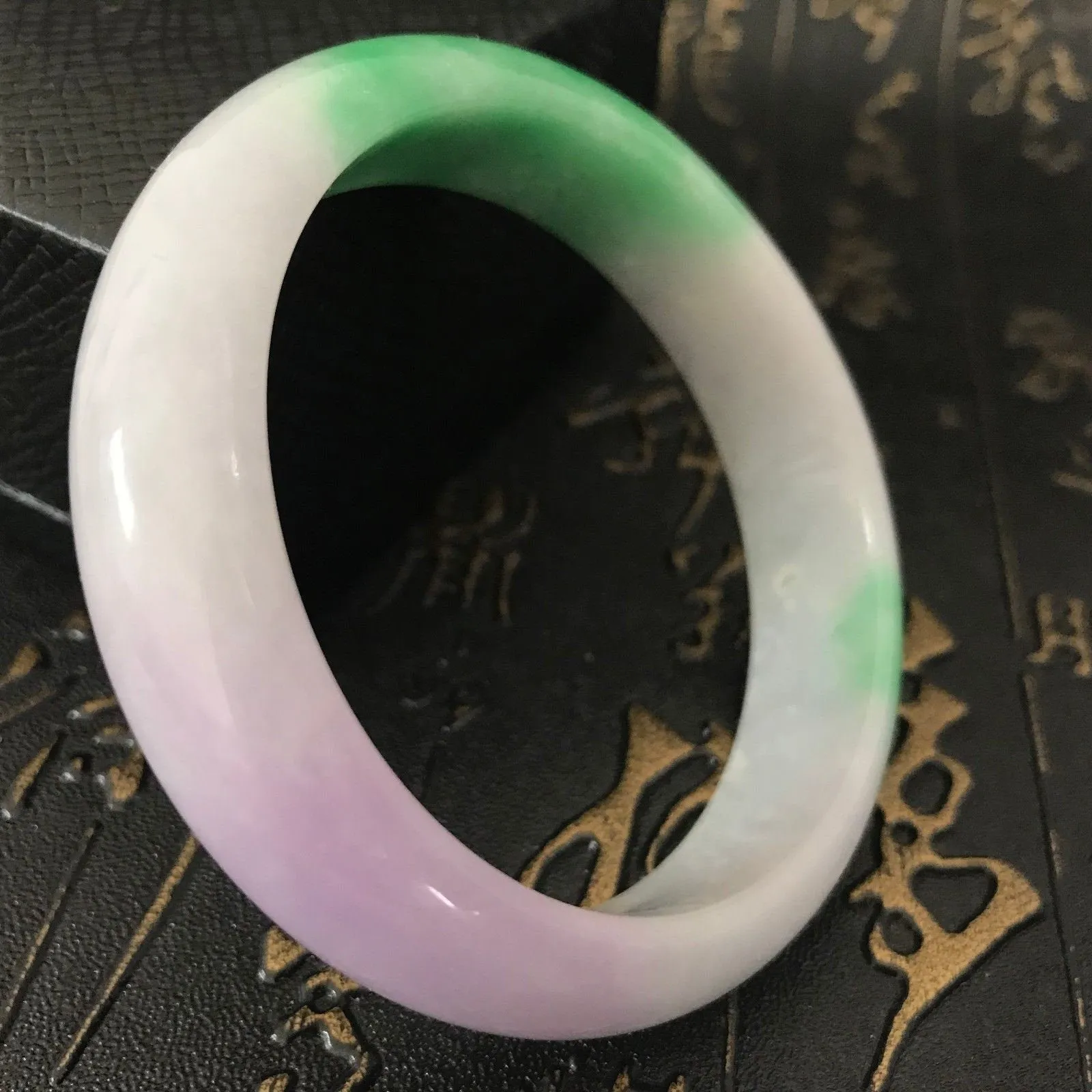 10% OFF- 56/57/58mm Certified Natural 3 Color Jadeite Emerald A*Jade HandCarved Bangle A06