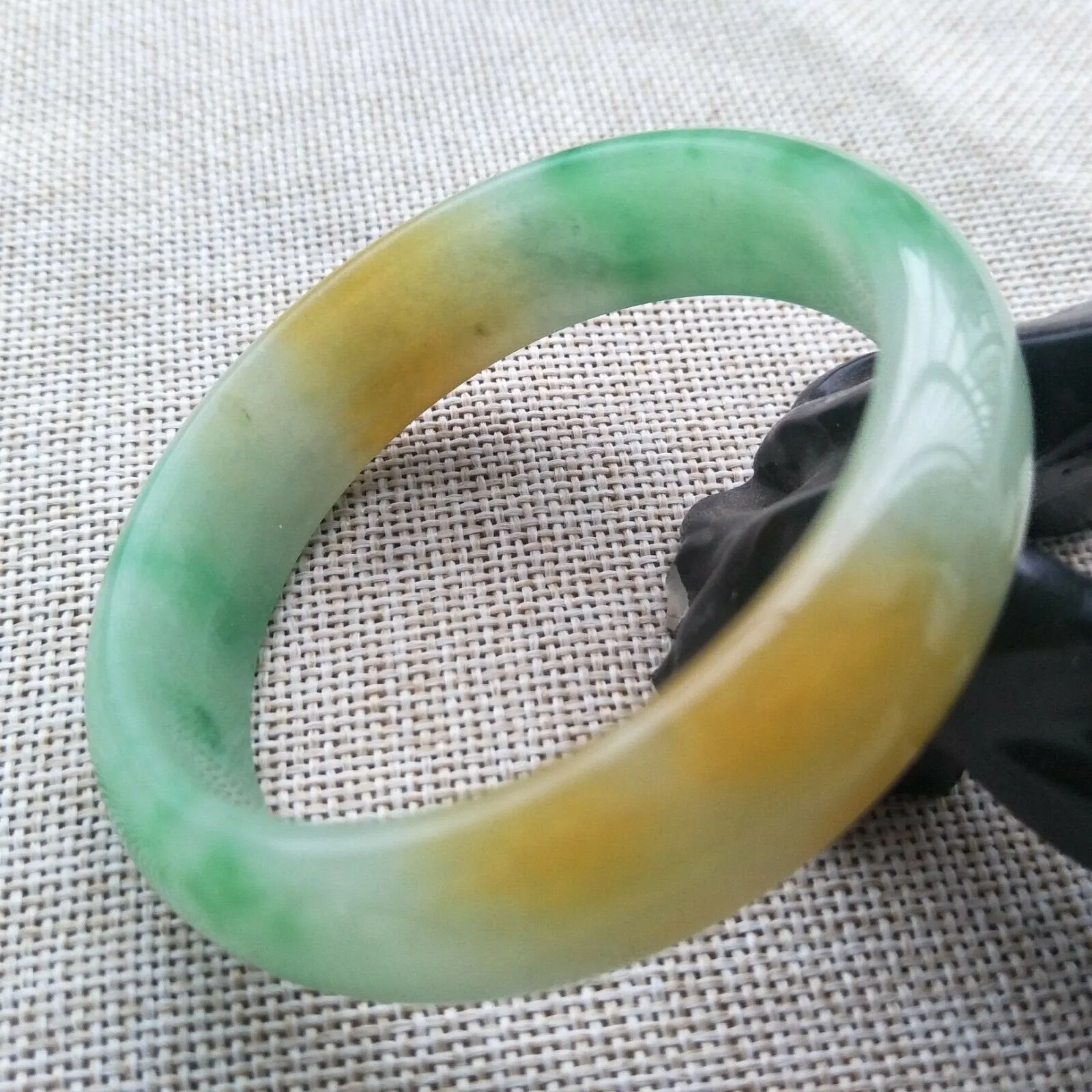 10% OFF- 56/57/58mm Certified Natural 3 Color Jadeite Emerald A*Jade HandCarved Bangle F317