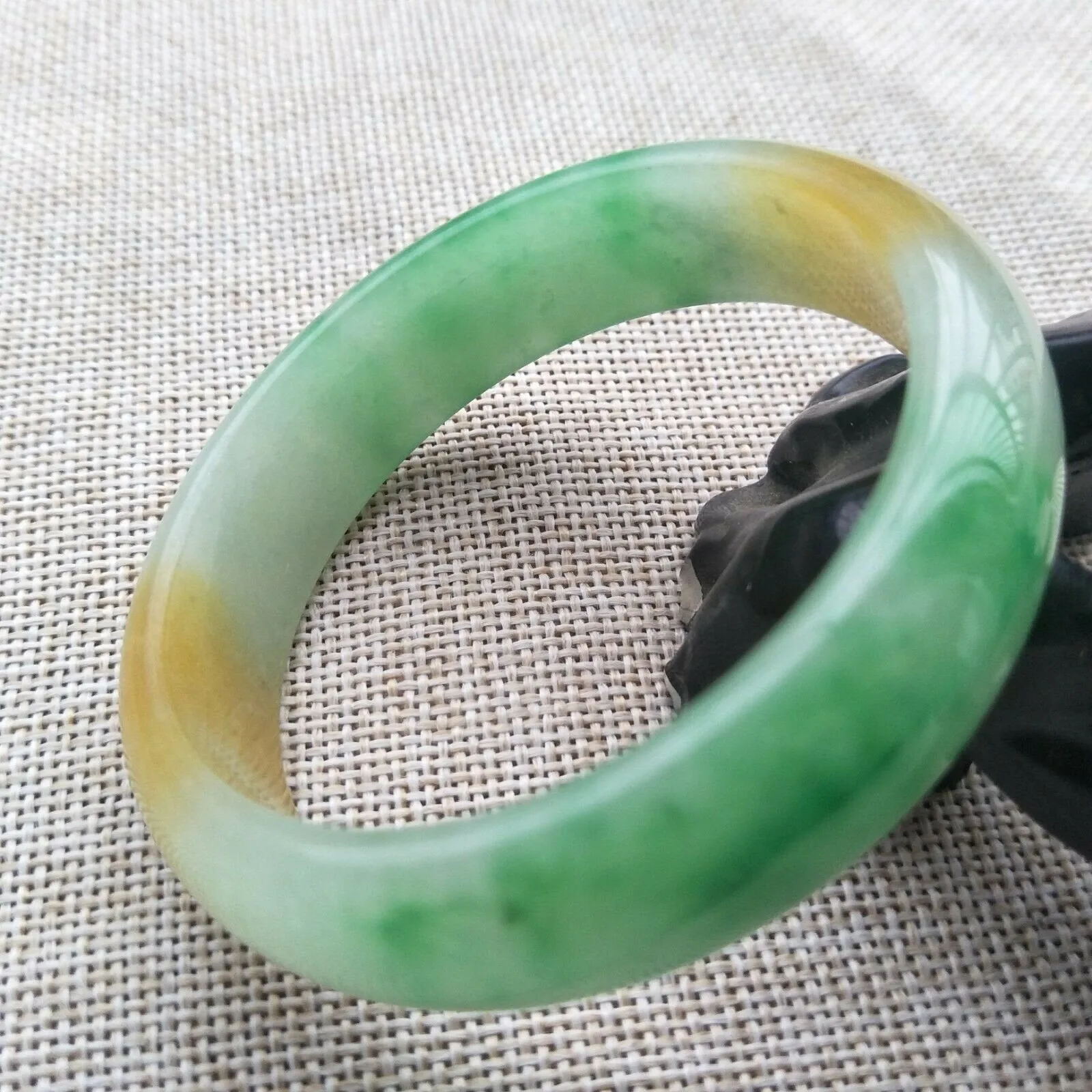 10% OFF- 56/57/58mm Certified Natural 3 Color Jadeite Emerald A*Jade HandCarved Bangle F317