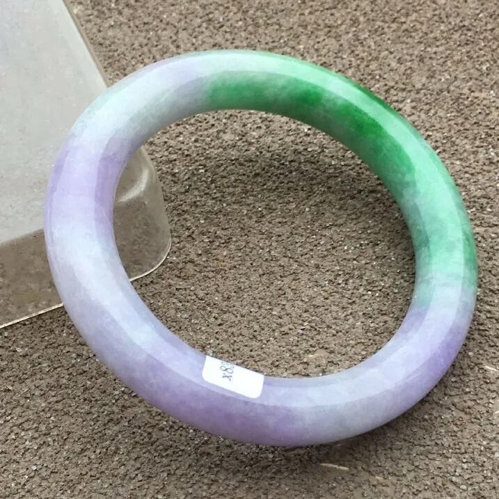 10% OFF- 56/57/58mm Certified Natural 3 Color Jadeite Emerald A*Jade HandCarved Bangle x2045