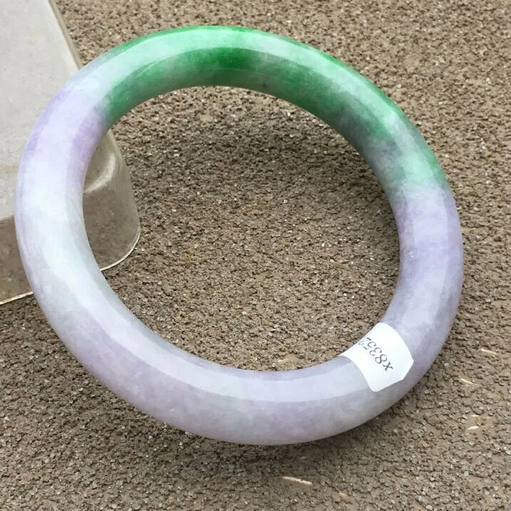 10% OFF- 56/57/58mm Certified Natural 3 Color Jadeite Emerald A*Jade HandCarved Bangle x2057