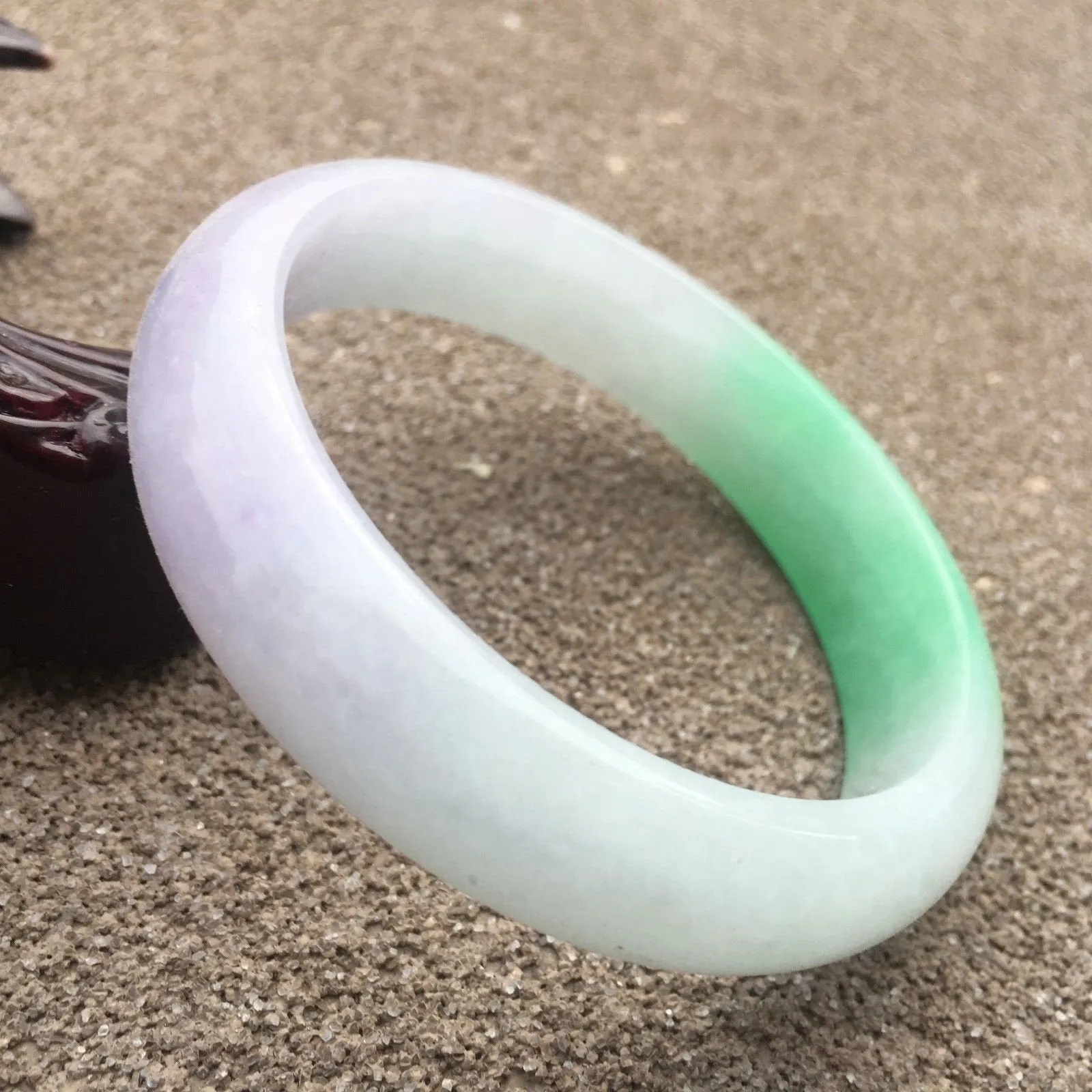 10% OFF- 56/57/58mm Certified Natural 3 Color Jadeite Emerald A*Jade HandCarved Bangle x2418
