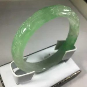 10% OFF- 56/57/58mm Certified Natural Jadeite Emerald A*Jade Handcarved Dragon Bangle GX3136